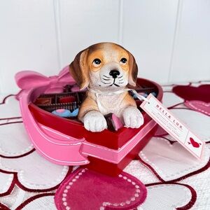NEW Bella Lux Dog In a Box Of Chocolates Figurine